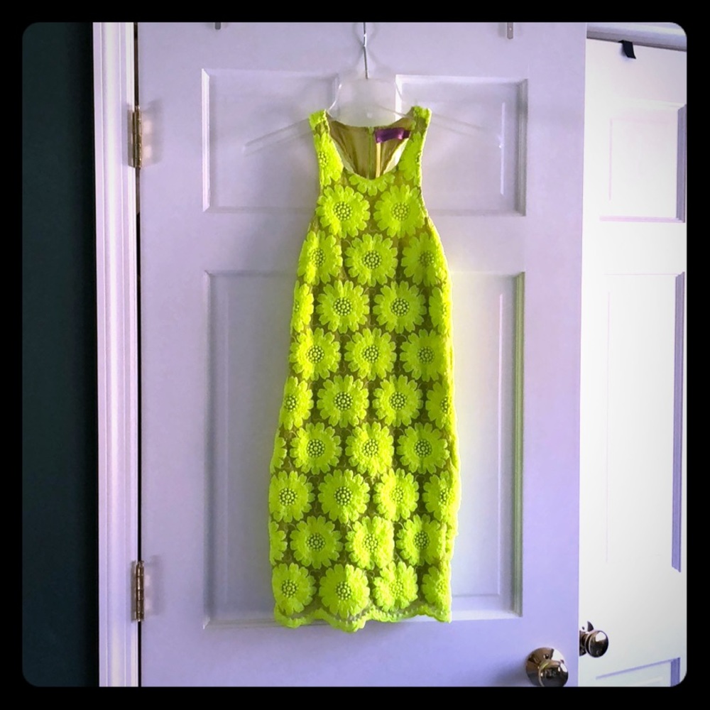 Bright yellow embroidered dress from Calypso
